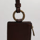 Brown Calf Leather Lanyard Logo Card Holder Wallet
