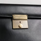 Black Leather Logo Plaque Document Briefcase Bag