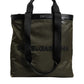 Military Green Nylon Shoulder Strap Tote Bag