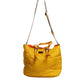 Yellow Orange Nylon Logo Plaque Hand Shoulder Duffle Bag