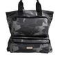 Gray Camo Cotton Multiple Compartments Tote Bag