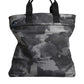 Gray Camo Cotton Multiple Compartments Tote Bag