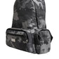 Gray Cotton Camouflage Logo Plaque Backpack Bag