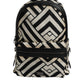 Black White Nylon Leather Travel Back Pack Bag