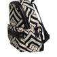 Black White Nylon Leather Travel Back Pack Bag