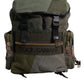 Military Green Patchwork Travel Backpack Bag