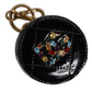 Black Lamb Leather DG Crystal Round Coin Purse Wallet