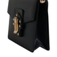 Black Calfskin Leather Shoulder Strap Bag