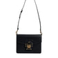 Black Calfskin Leather Shoulder Strap Bag