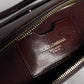 Brown Leopard Leather Shoulder Strap Duffle Bag