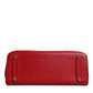 Red Calfskin Leather Logo Plaque Top Handle Bag