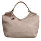 Light Pink Deer Leather Logo Plaque Tote Top Handle Bag