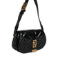Black Calf Leather Quilted Shoulder Strap Bag