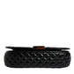 Black Calf Leather Quilted Shoulder Strap Bag
