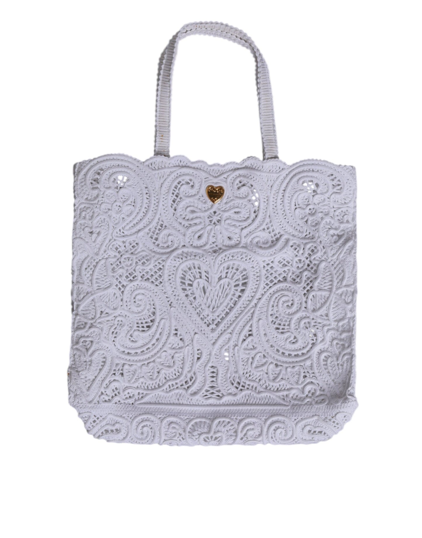 White Cordonetto Lace Beatrice Tote Shopping Bag