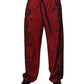 Red Leopard Print Polyester Men Jogger Pants