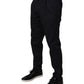 Dark Blue Cotton Tapered Formal Pants