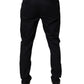 Dark Blue Cotton Tapered Formal Pants