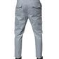 Light Blue Cotton Cargo Tapered Pants