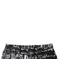 Black Cotton Logo Print Straight Denim Jeans