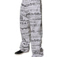White Logo Print Straight Men Denim Jeans