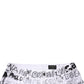 White Logo Print Straight Men Denim Jeans