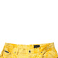 Yellow Tie Dye Cotton Straight Denim Jeans