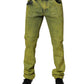 Yellow Cotton Stretch Skinny Men Denim Jeans