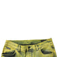 Yellow Cotton Stretch Skinny Men Denim Jeans