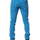 Blue Logo Monogram Cotton Skinny Denim Jeans