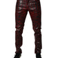 Red Leopard Cotton Skinny Men Denim Jeans