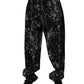 Black Tie Dye Cotton Straight Men Denim Jeans