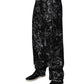 Black Tie Dye Cotton Straight Men Denim Jeans