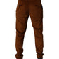 Dark Brown Corduroy Cotton Skinny Denim Jeans