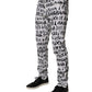 White Cotton Logo Print Skinny Denim Jeans