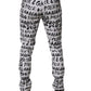 White Cotton Logo Print Skinny Denim Jeans