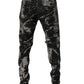 Black Tie Dye Cotton Skinny Zip Denim Jeans