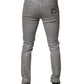 Gray Cotton Stretch Men Slim Fit Denim Jeans