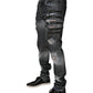 Dark Gray Tattered Cotton Skinny Denim Jeans
