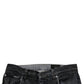 Dark Gray Tattered Cotton Skinny Denim Jeans