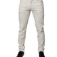 Off White Cotton Stretch Skinny Denim Jeans