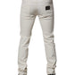 Off White Cotton Stretch Skinny Denim Jeans