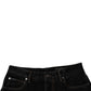 Black Cotton Mid Waist Wide Leg Denim Jeans
