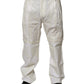 White Linen Mid Waist Straight Men Denim Jeans