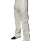 White Linen Mid Waist Straight Men Denim Jeans