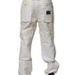 White Linen Mid Waist Straight Men Denim Jeans