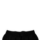 Black Cotton Mid Waist Jogger Sweatpants Pants