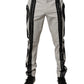 White Lace Trim Mid Waist Dress Formal Pants