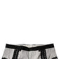 White Lace Trim Mid Waist Dress Formal Pants