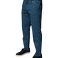 Blue Tie Dye Cotton Skinny Men Denim Jeans